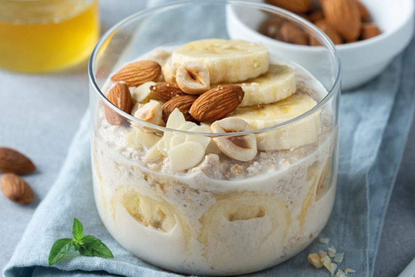 Overnight oats Bananes et amandes